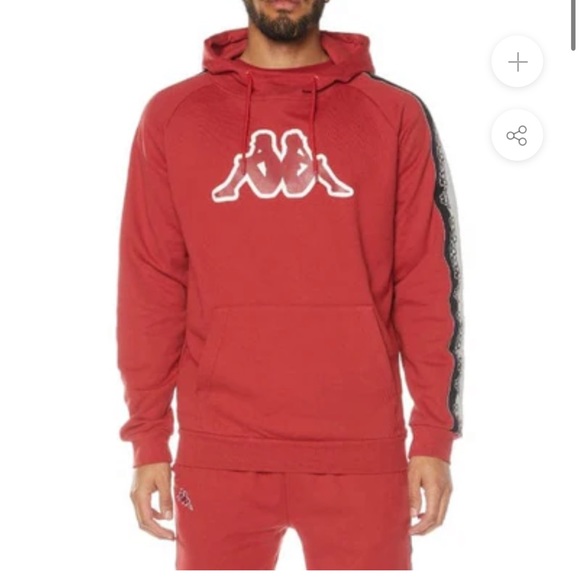 Kappa Other - • KAPPA • Men’s LOGO TAPE DAPET HOODIE Red / White / Black Small